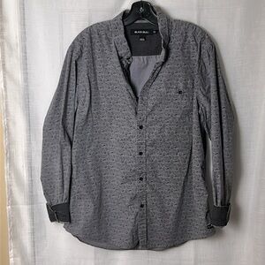 Black Bull Men shirt XL, grey/ blue two tone, cotton blend ,paisley,office